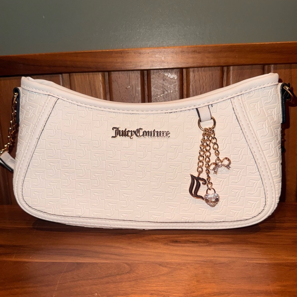 Juicy Couture Cream Shoulder Bag with Gold Accents